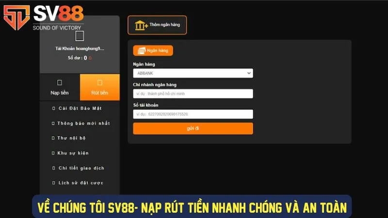 Nạp rút tiền nhanh chóng